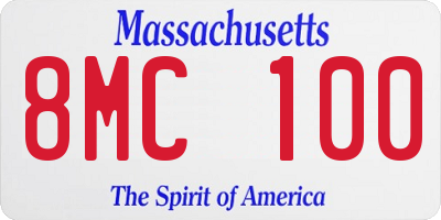 MA license plate 8MC100