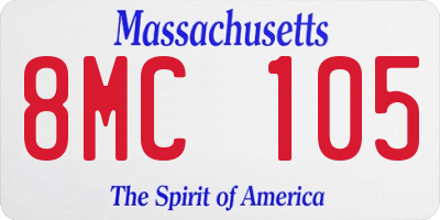 MA license plate 8MC105