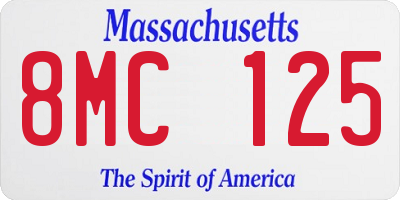 MA license plate 8MC125