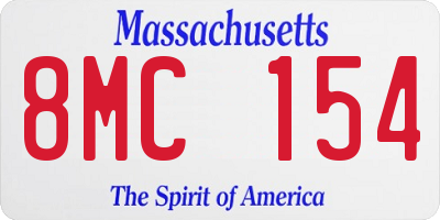 MA license plate 8MC154