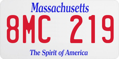 MA license plate 8MC219