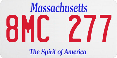 MA license plate 8MC277