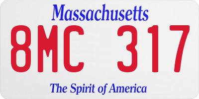 MA license plate 8MC317
