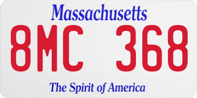 MA license plate 8MC368
