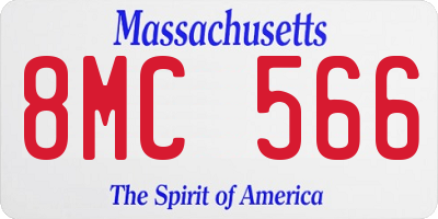 MA license plate 8MC566