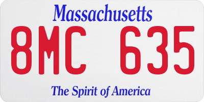 MA license plate 8MC635