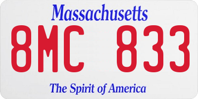 MA license plate 8MC833