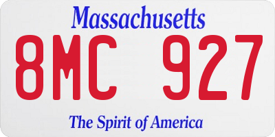 MA license plate 8MC927