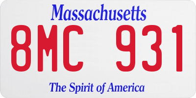 MA license plate 8MC931