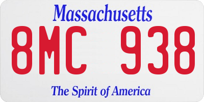 MA license plate 8MC938