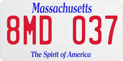 MA license plate 8MD037