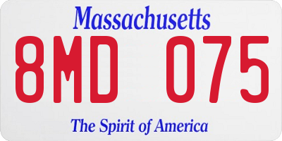 MA license plate 8MD075