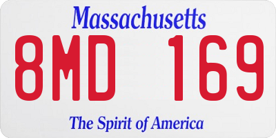MA license plate 8MD169
