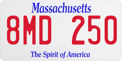 MA license plate 8MD250