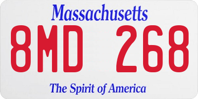 MA license plate 8MD268