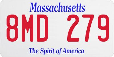 MA license plate 8MD279