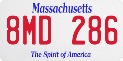 MA license plate 8MD286
