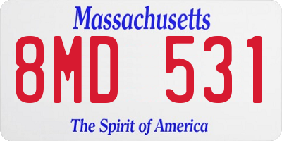 MA license plate 8MD531
