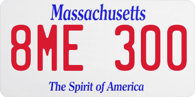 MA license plate 8ME300