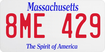 MA license plate 8ME429