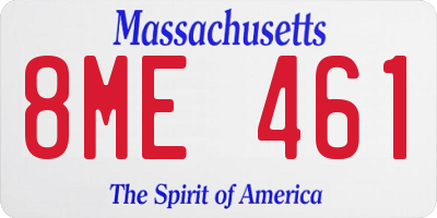 MA license plate 8ME461