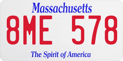 MA license plate 8ME578