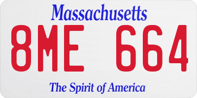 MA license plate 8ME664