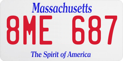 MA license plate 8ME687