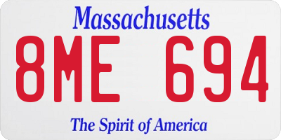 MA license plate 8ME694