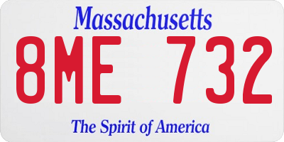 MA license plate 8ME732