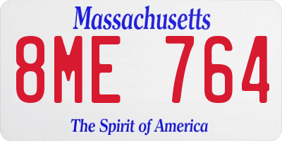 MA license plate 8ME764