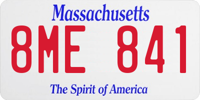 MA license plate 8ME841