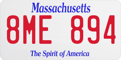 MA license plate 8ME894