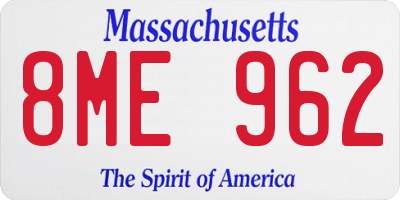 MA license plate 8ME962