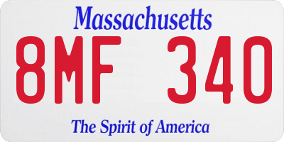 MA license plate 8MF340
