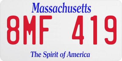 MA license plate 8MF419
