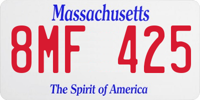 MA license plate 8MF425