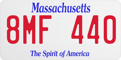 MA license plate 8MF440