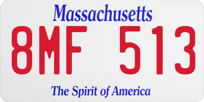 MA license plate 8MF513