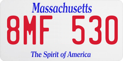 MA license plate 8MF530