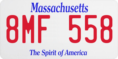 MA license plate 8MF558