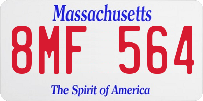 MA license plate 8MF564