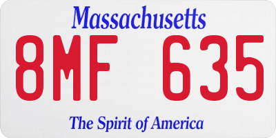 MA license plate 8MF635