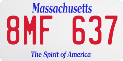 MA license plate 8MF637