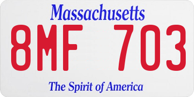 MA license plate 8MF703
