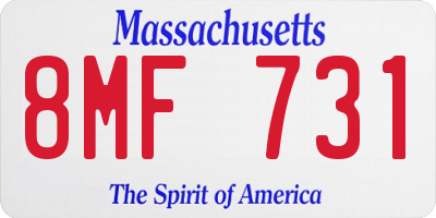 MA license plate 8MF731