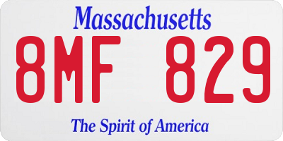 MA license plate 8MF829