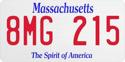 MA license plate 8MG215