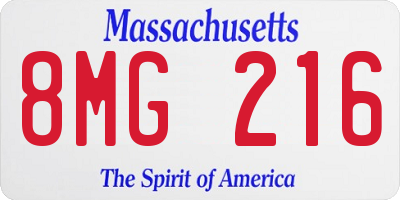 MA license plate 8MG216