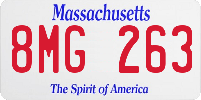MA license plate 8MG263